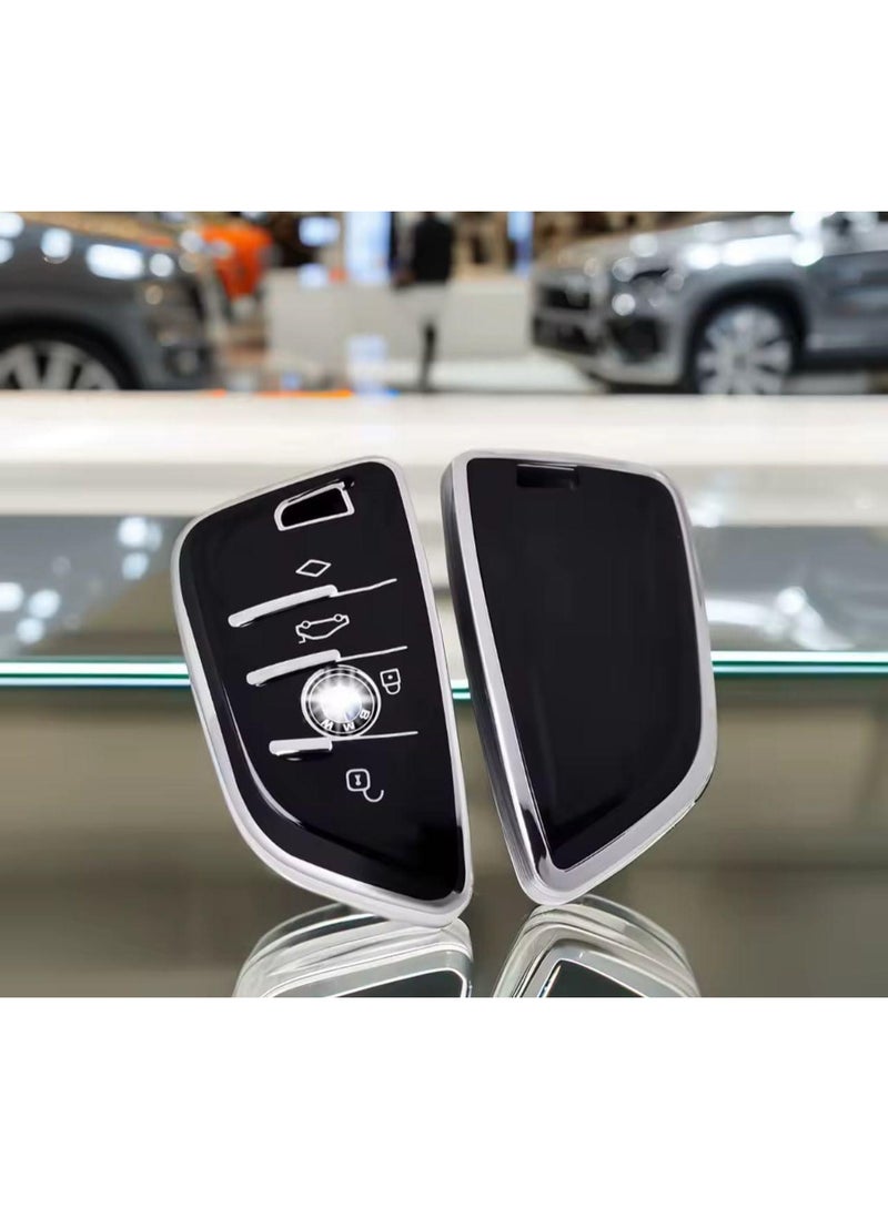 بي إم دبليو غطاء مفتاح سيارة مناسب لبي إم دبليو X1، X3، X5، X6، X7، 1، 3، 5، 6، 7، G20، G30، G11، F15، F16، G01، G02، F48، مصنوع من مادة TPU لحماية المفتاح من الخدوش والأوساخ. - Image 4